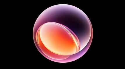 Poster - Abstract Orb with Inner Orange Gradient Shape