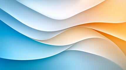 Poster - A blue and orange abstract background with wavy lines