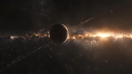 Wall Mural - deep space beauty. planet orbit