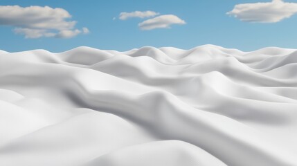 Poster - A 3D rendering of a desert landscape with clouds in the sky