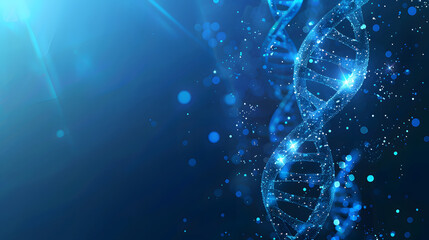 DNA biotechnology science background vector in blue futuristic style with blank space