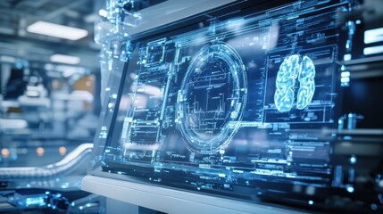 Poster - Digital Brain Scan Displaying Neurological Data