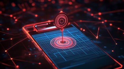 Aufkleber - A 3D clipboard icon featuring business goals and project plans, by fast progress and analytical concepts, The icon shows an arrow hitting the center of a target, representing checklist completion