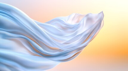 Wall Mural - A white and blue fabric flying in the air