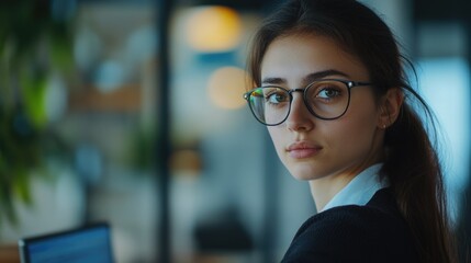 Poster - Professional Business Woman with Computer