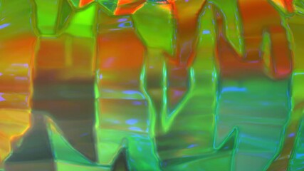 Poster - Animation Of Abstract, Iridescent, Geometric Pattern With Jagged Edges And Vibrant Colors
