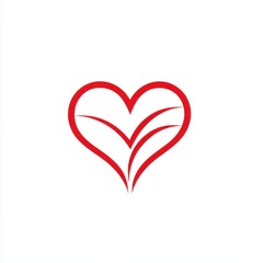 Poster - Stylized red heart symbol with flowing lines, representing love and passion.