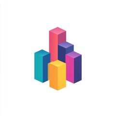 Poster - Colorful geometric blocks arranged in a modern design, showcasing vibrant hues and a clean aesthetic.