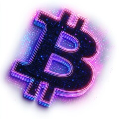 Poster - A vibrant, glowing Bitcoin symbol, showcasing digital innovation and cryptocurrency trends.