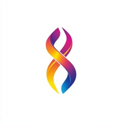 Poster - A vibrant abstract design featuring intertwined curves in shades of blue, orange, and pink.