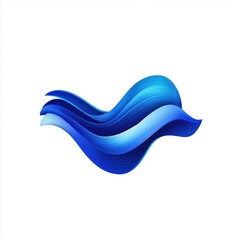 Poster - Abstract wave design in various shades of blue, conveying a sense of fluidity and movement.