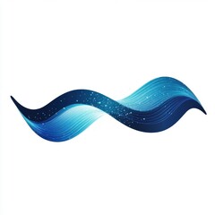 Poster - Abstract wave design in shades of blue, featuring flowing lines and sparkling elements exuding tranquility.