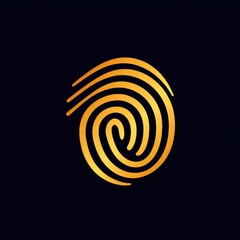 Poster - Stylized golden fingerprint design on a black background, symbolizing security and identification.