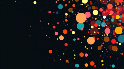 Leinwandbilder - Vibrant Abstract Circles Displaying a Colorful Spectrum Against a Dark Background