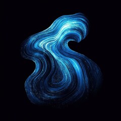 Poster - A mesmerizing abstract design featuring swirling blue hues against a dark backdrop, evoking a sense of fluidity.