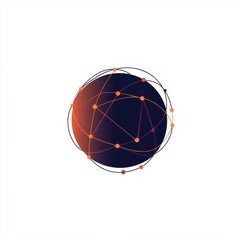 Poster - Abstract digital globe with interconnected nodes illustrating technology and networking concepts.