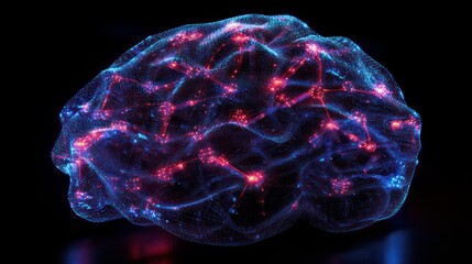 Poster - A glowing mesh of interconnected nodes resembling a digital brain.