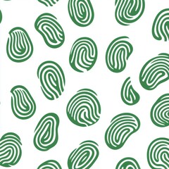 Poster - Abstract green fingerprint pattern on a white background, creating a unique design.