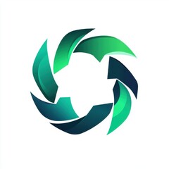 Poster - Abstract green and blue logo representing sustainability and innovation.