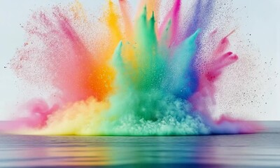 Sticker - Rainbow Color Explosion: A Vivid Burst of Pigment