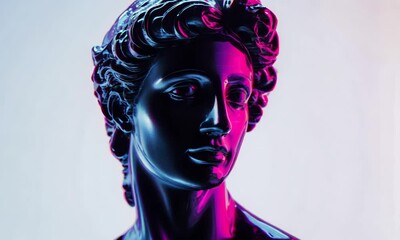 Sticker - Neon Retro Sculpture: A Modern Take on Classical Art