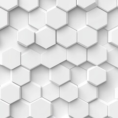  Geometric pattern of white hexagonal tiles creating a modern, textured surface.