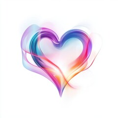 Poster - A vibrant, colorful heart symbol blending hues of blue, pink, and orange, evoking a sense of love and joy.
