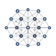 Poster - Abstract representation of a network with interconnected nodes in shades of blue.