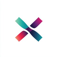 Poster - Colorful abstract logo featuring dynamic, flowing shapes in teal and magenta hues.