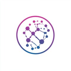 Poster - Abstract illustration of a network structure in vibrant purple to blue gradient.