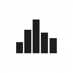 Poster - Stylized black bar graph on a minimalistic white background, symbolizing data analytics.