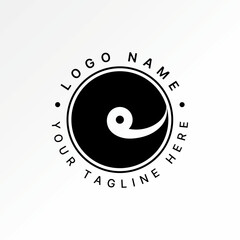 Poster - Logo design graphic concept creative premium vector stock image graphic initial E font circle negative space stripe monogram typography branding