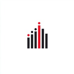 Poster - Stylized graph icon featuring black and red bars, symbolizing growth and progress.