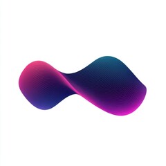 Poster - Abstract wave design in vibrant pink and blue tones on a white background.