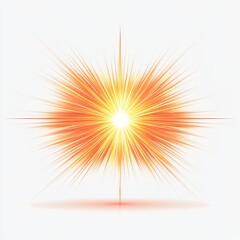 Poster - Vibrant orange and yellow burst of light emanating from a central point, creating a radiant effect.
