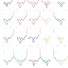 Poster - Colorful abstract line patterns in various shapes and forms create a vibrant visual composition.