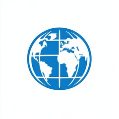 Poster - A blue and white globe icon symbolizing global connections and communication.