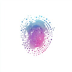Poster - Colorful fingerprint design with a modern gradient effect, symbolizing identity and security.