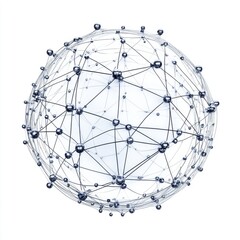 Poster - Abstract representation of a global network model with interconnected nodes.