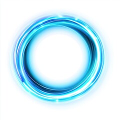 Poster - A mesmerizing blue glowing circular pattern with dynamic light effects.
