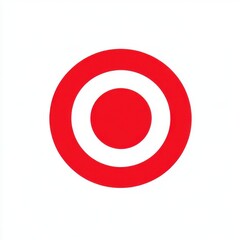Poster - Simple red and white circular target design with a prominent central dot, symbolizing focus and precision.