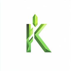 Poster - Stylish green geometric logo design featuring the letter 'K'.