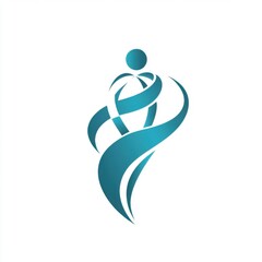 Poster - Stylized blue figure representing movement and grace against a white background.