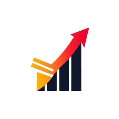 Poster - A vibrant growth chart symbolizing progress and success with a red upward arrow.
