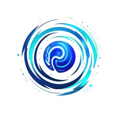 Poster - A captivating blue swirl design with a circular pattern radiating energy and movement.