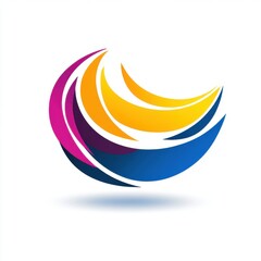 Poster - Colorful abstract logo design featuring vibrant curves in blue, yellow, pink, and orange tones.