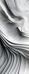 Poster - This mesmerizing abstract image features flowing curves and layered textures in shades of black and white, evoking a sense of tranquility and artistic sophistication.