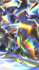 Poster - Animation Of Abstract, Iridescent, Shattered Glass Texture