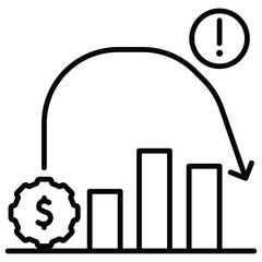 Poster - an icon related to risk in business. technical turnover and uncertainties in business. vector editab