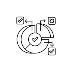 Poster - Pie Chart Line Icon. linear style sign for mobile concept and web design. Outline vector icon.
